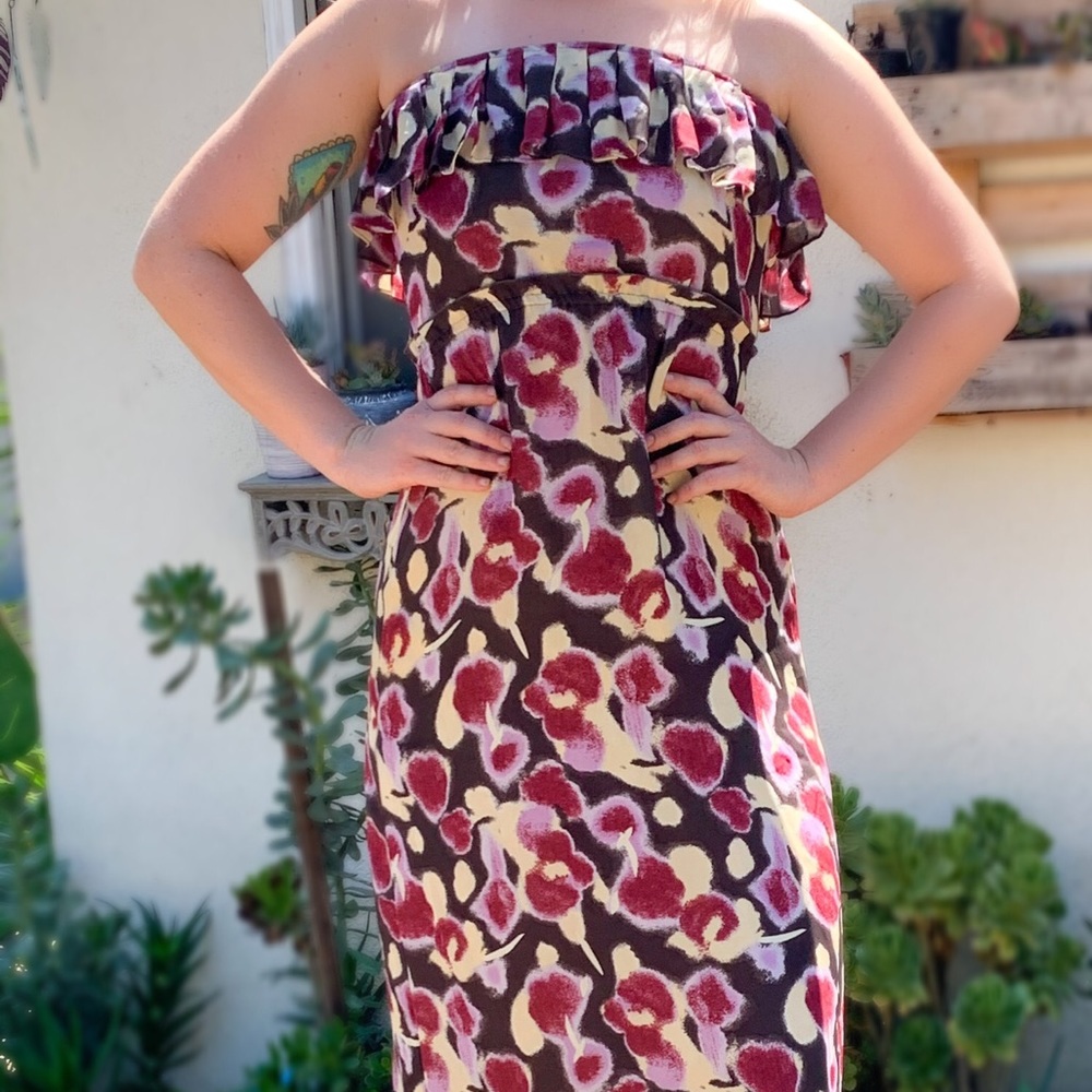 NWT Silk Floral Maxi Dress